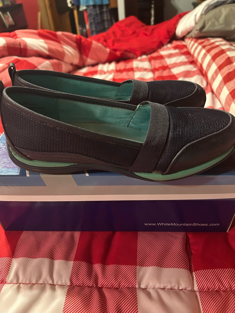 Navy flats/loafers by White Mountain - size 7